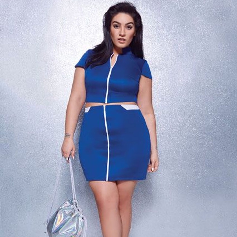 Boohoo x Nadia Aboulhosn zip miniskirt
